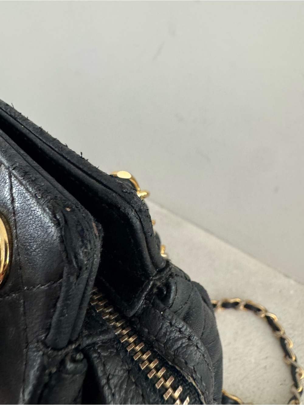 CHANEL Vintage Black Lambskin Tassel Chain Shoulder Bag 1 Series 24K GHW - Picture 12 of 14